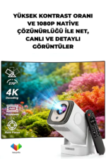 HY260PRO 1080P Native 4K Destekli WiFi6 Akıllı LED Projeksiyon - Görsel 2