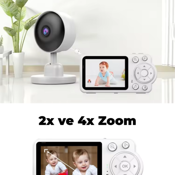 C3 Kablosuz Bebek Kamerası Gece Görüşlü 2 Yönlü Sesli Ekranlı Baby Monitor Kamera