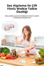 C3 Kablosuz Bebek Kamerası Gece Görüşlü 2 Yönlü Sesli Ekranlı Baby Monitor Kamera - Görsel 5