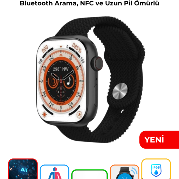 HK11 Pro-A Kalite Bluetooth Arama, NFC ve Uzun Pil Ömürlü Akıllı Saat