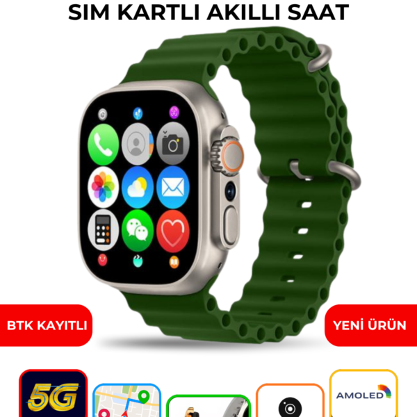 HK One Akıllı Saat 4G SIM Kartlı AMOLED Ekran GPS Android NFC Özellikli