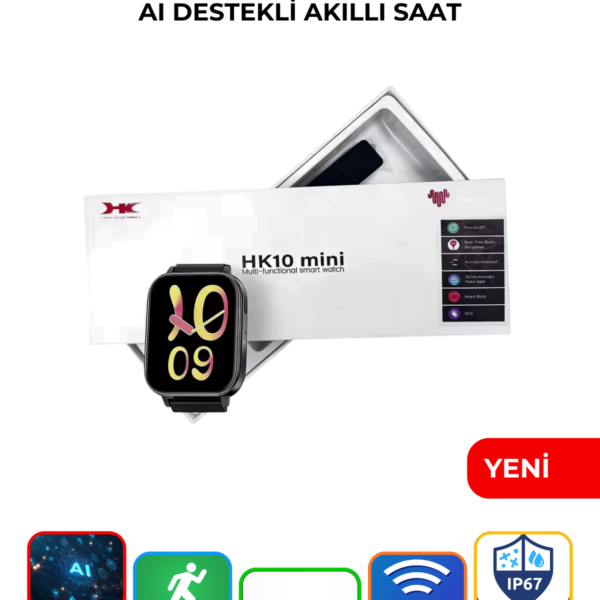 HK10 Mini Akıllı Saat Bluetooth Arama, NFC ve AI Destekli