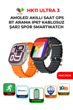 HK11 ULTRA 3 AMOLED Akıllı Saat 2.02” GPS BT Arama IP67 Kablosuz Şarj Spor Smartwatch 2026