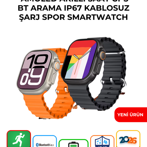 HK11 ULTRA 3 AMOLED Akıllı Saat 2.02” GPS BT Arama IP67 Kablosuz Şarj Spor Smartwatch 2026