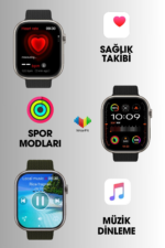 HK9 Pro Max+ Akıllı Bileklik Nabız Tansiyon Ölçer Fitness Tracker IP67 Spor Smartwatch Band - Görsel 5
