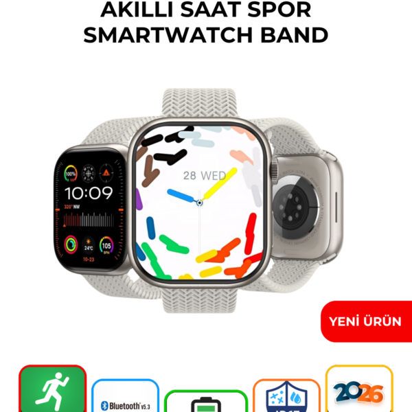 HK9 Pro Max+ Akıllı Bileklik Nabız Tansiyon Ölçer Fitness Tracker IP67 Spor Smartwatch Band