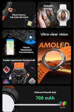 HW S12 Call Akıllı Saat 4G SIM Kartlı AMOLED Ekran Çift Kameralı GPS WiFi Android - Görsel 3