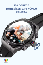 HW18 CALL 2 Akıllı Saat 4G SIM Kartlı AMOLED NFC GPS Döner Kameralı Görüntülü Konuşma Smartwatch - Görsel 2