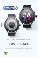 HW18 CALL 2 Akıllı Saat 4G SIM Kartlı AMOLED NFC GPS Döner Kameralı Görüntülü Konuşma Smartwatch - Görsel 4