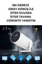 HY300 720P Ultra Mini Projeksiyon Android WiFi Taşınabilir Ev Sinema Cihazı - Görsel 2