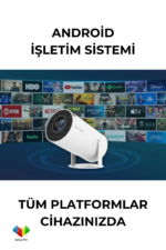 HY300 720P Ultra Mini Projeksiyon Android WiFi Taşınabilir Ev Sinema Cihazı - Görsel 4