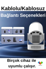 HY300 720P Ultra Mini Projeksiyon Android WiFi Taşınabilir Ev Sinema Cihazı - Görsel 5