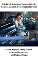 HY320 Mini Akıllı Projeksiyon 720P Android 11 WiFi6 Bluetooth HD Taşınabilir LED Projektör - Görsel 4