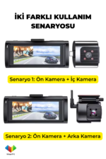 K17 4K Dash Cam WiFi GPS Çift Lens 2160P Gece Görüşlü Araç Kamera Kayıt Cihazı - Görsel 2
