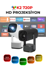 K2 TAŞINABİLİR PROJEKSİYON CİHAZI 1080P DESTEKLİ ANDROİD 11