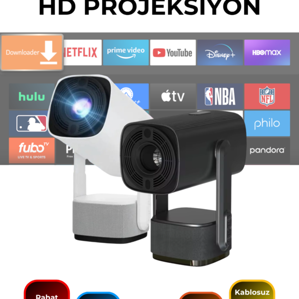 K2 TAŞINABİLİR PROJEKSİYON CİHAZI 1080P DESTEKLİ ANDROİD 11
