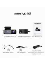 M6 4K Dash Cam WiFi GPS Çift Lens 4K+1K Gece Görüşlü Park Modlu Araç Kamera Kayıt Cihazı - Görsel 2