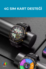 PG 888 4G Android Akıllı Saat SIM Kartlı 3+32GB GPS Kameralı Arama Özellikli Smartwatch - Görsel 4