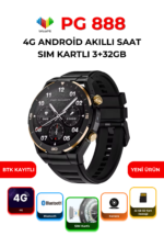 PG 888 4G Android Akıllı Saat SIM Kartlı 3+32GB GPS Kameralı Arama Özellikli Smartwatch