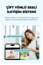 Q2BM 3MP WiFi Bebek Kamerası 360° PTZ Gece Görüşlü Ağlama Algılama 2 Yönlü Sesli Baby Monitor - Görsel 5