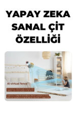 Q2BM 3MP WiFi Bebek Kamerası 360° PTZ Gece Görüşlü Ağlama Algılama 2 Yönlü Sesli Baby Monitor - Görsel 2