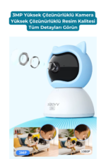 Q2BM 3MP WiFi Bebek Kamerası 360° PTZ Gece Görüşlü Ağlama Algılama 2 Yönlü Sesli Baby Monitor - Görsel 3