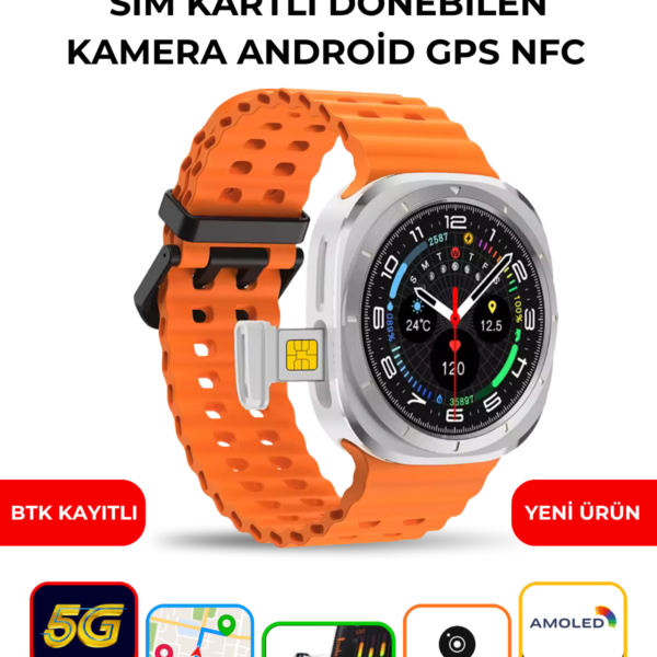 WR 12 CALL Call Akıllı Saat 4G SIM Kartlı AMOLED Ekran Çift Kameralı GPS WiFi Android
