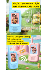 JK300 2 İnç Ekranlı Çocuk Telsizi Walkie Talkie 500m Menzil Type-C Şarjlı Oyuncak Telsiz - Görsel 2