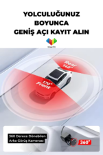 K02 3 Kanal 4K Dash Cam WiFi Ön Arka Kamera 170° Geniş Açılı Gece Görüşlü Araç Kayıt Cihazı - Görsel 2