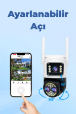 LF-006 4MP Çift Lens Güvenlik Kamerası WiFi Gece Görüşlü 120° Panoramik Zoom Dış Mekan IP Kamera - Görsel 3