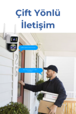 LF-006 4MP Çift Lens Güvenlik Kamerası WiFi Gece Görüşlü 120° Panoramik Zoom Dış Mekan IP Kamera - Görsel 2