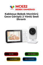 MC632 Ekranlı Kablosuz Bebek Kamerası Lullaby Özellikli Video Baby Monitor