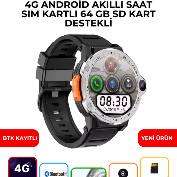 PG 999 64 GB 4G Android Akıllı Saat SIM Kartlı GPS NFC Çift Kameralı