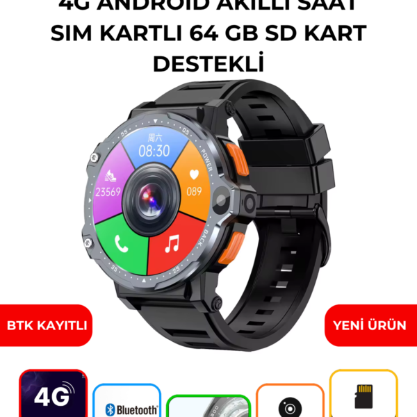 WR 999 64 GB 4G Android Akıllı Saat SIM Kartlı GPS NFC Çift Kameralı