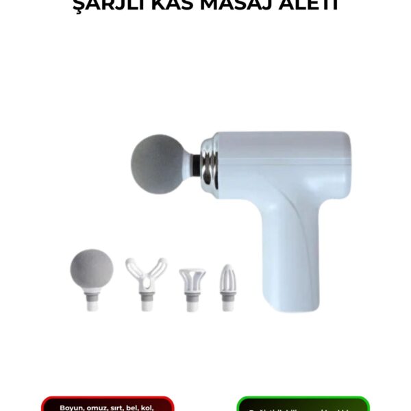 WR6 Pro Şarjlı Kas Masaj Aleti | Titreşimli Kas Gevşetici Masaj Cihazı